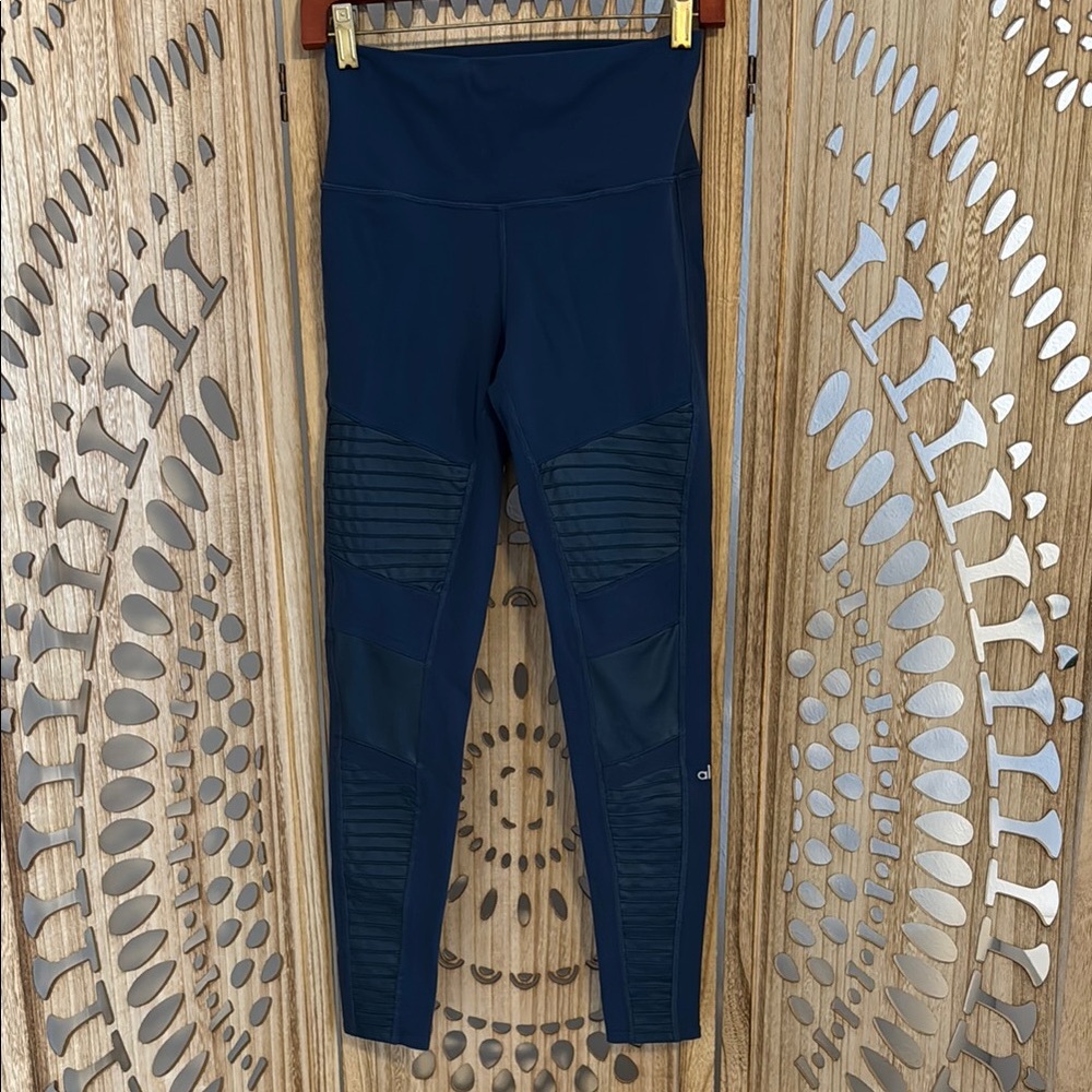 Alo Yoga Navy High-Waisted Moto Leggings Size M